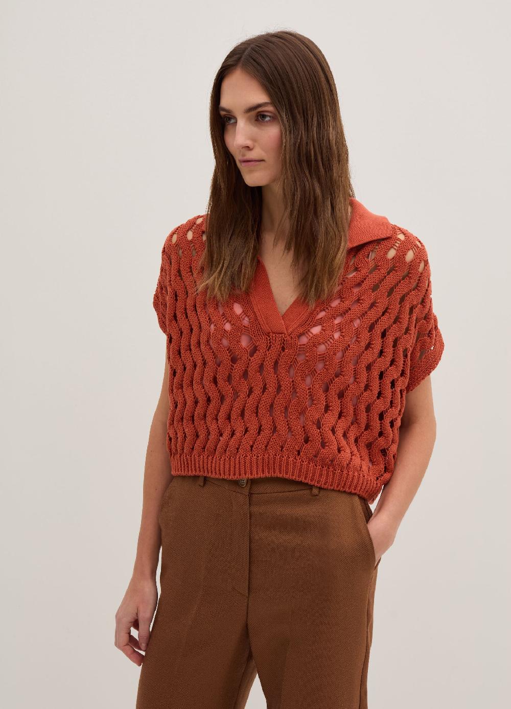 Stefanel Maglia in cordonetto con scollo a polo 50% di sconto con spedizione gratuita
