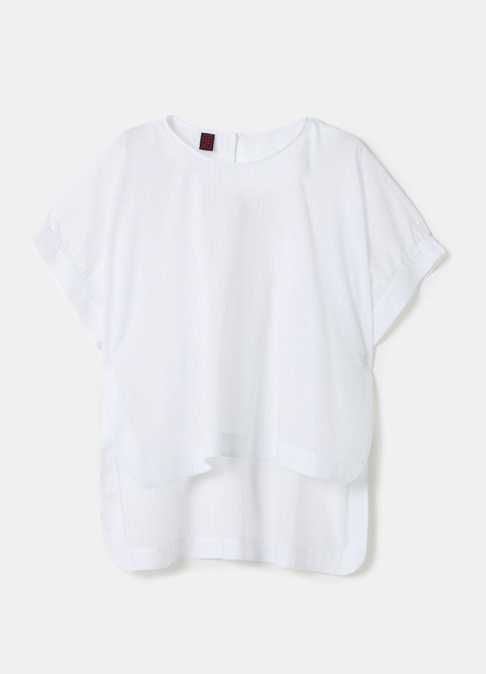 Stefanel Blusa in voille di cotone dobby a righe Officina
