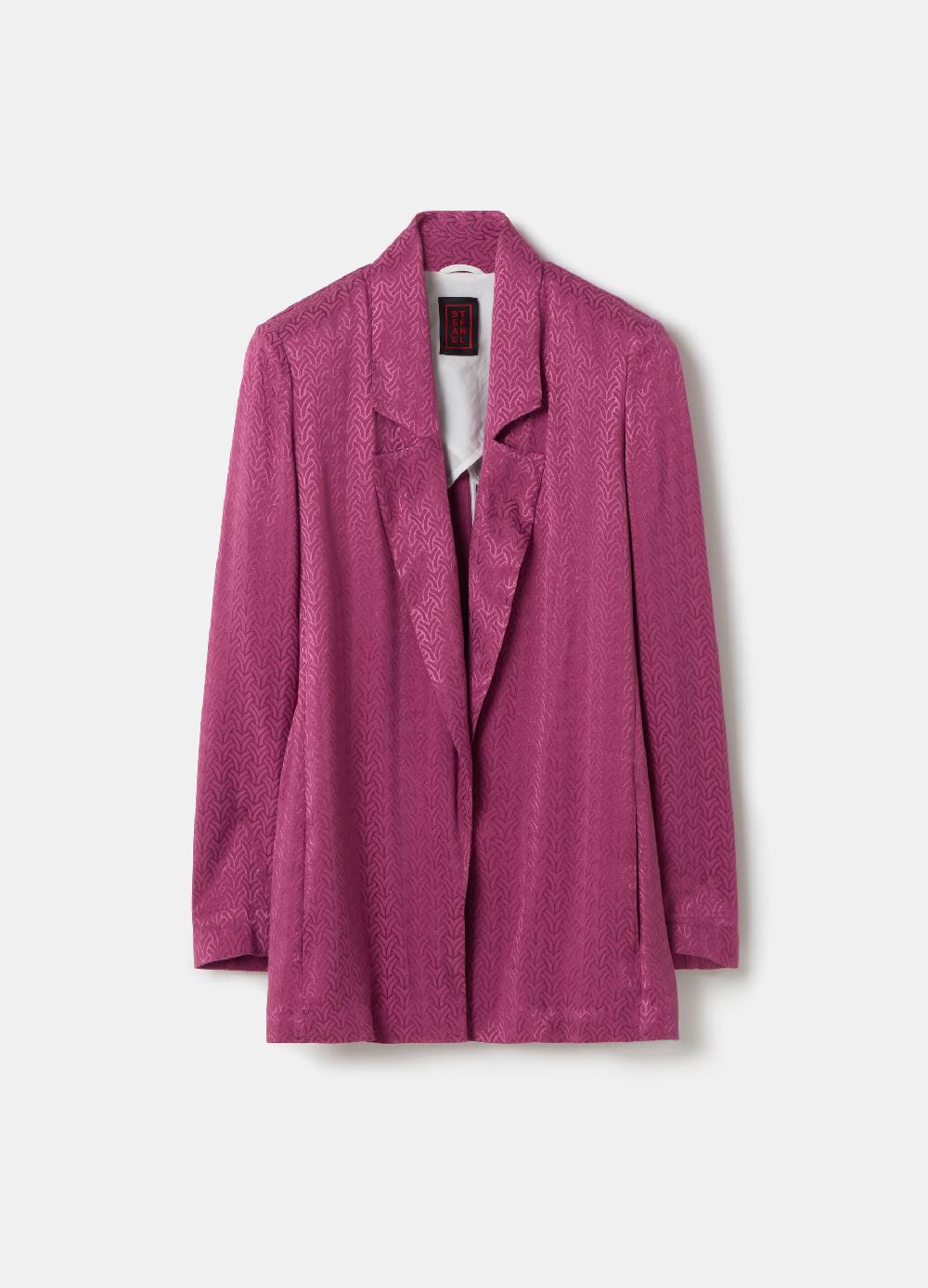 Stefanel Blazer aperto in viscosa jacquard Esporta salva