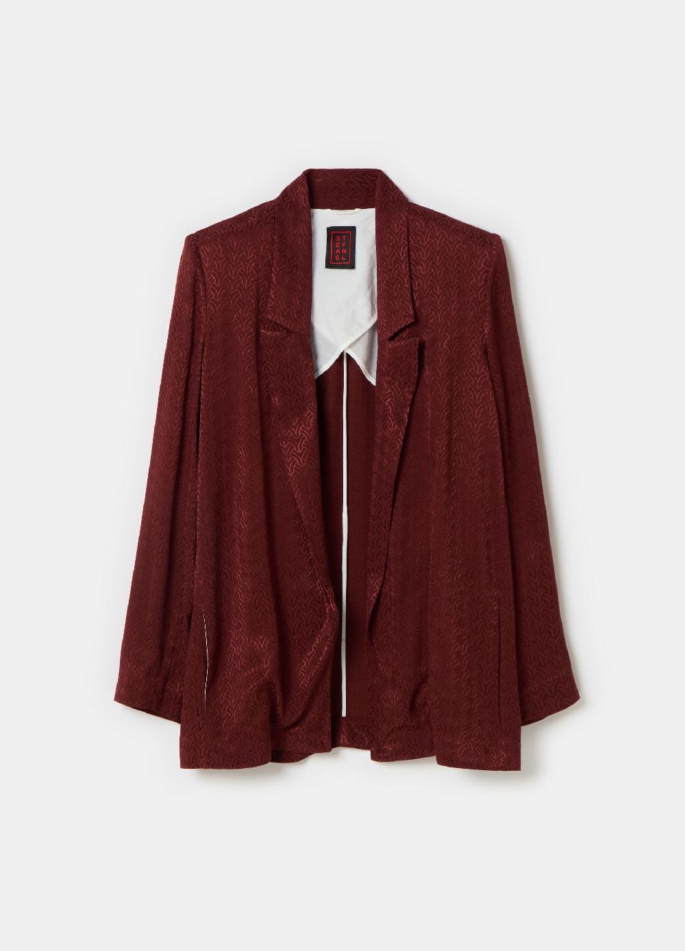 Stefanel Blazer aperto in viscosa jacquard In vendita