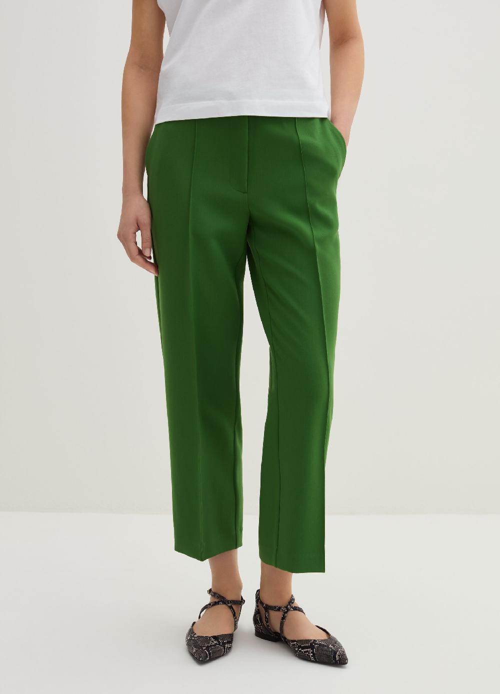 Stefanel Pantalone a sigaretta crop in crêpe doppia Italia