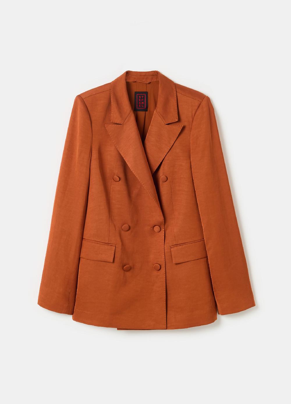 Stefanel Blazer doppiopetto in satin Nuovo