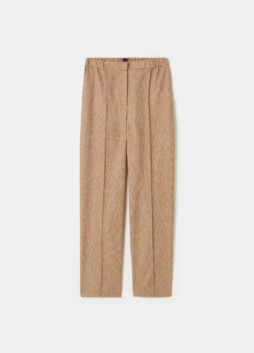 Stefanel Pantalone carrot fit con trama natte Spedizione Gratuita