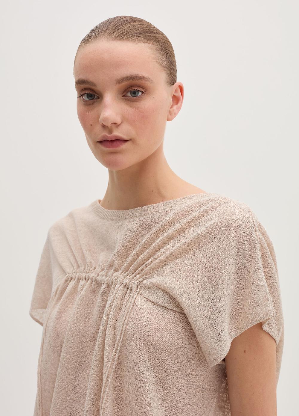 Stefanel Maglia in misto lino con coulisse Qualità Garantita