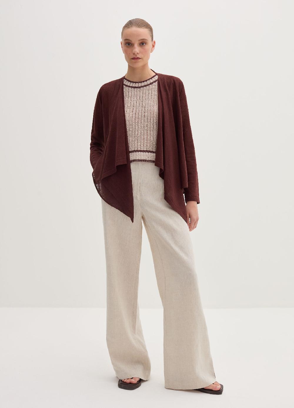 Stefanel Cardigan aperto in misto lino Negozi Online