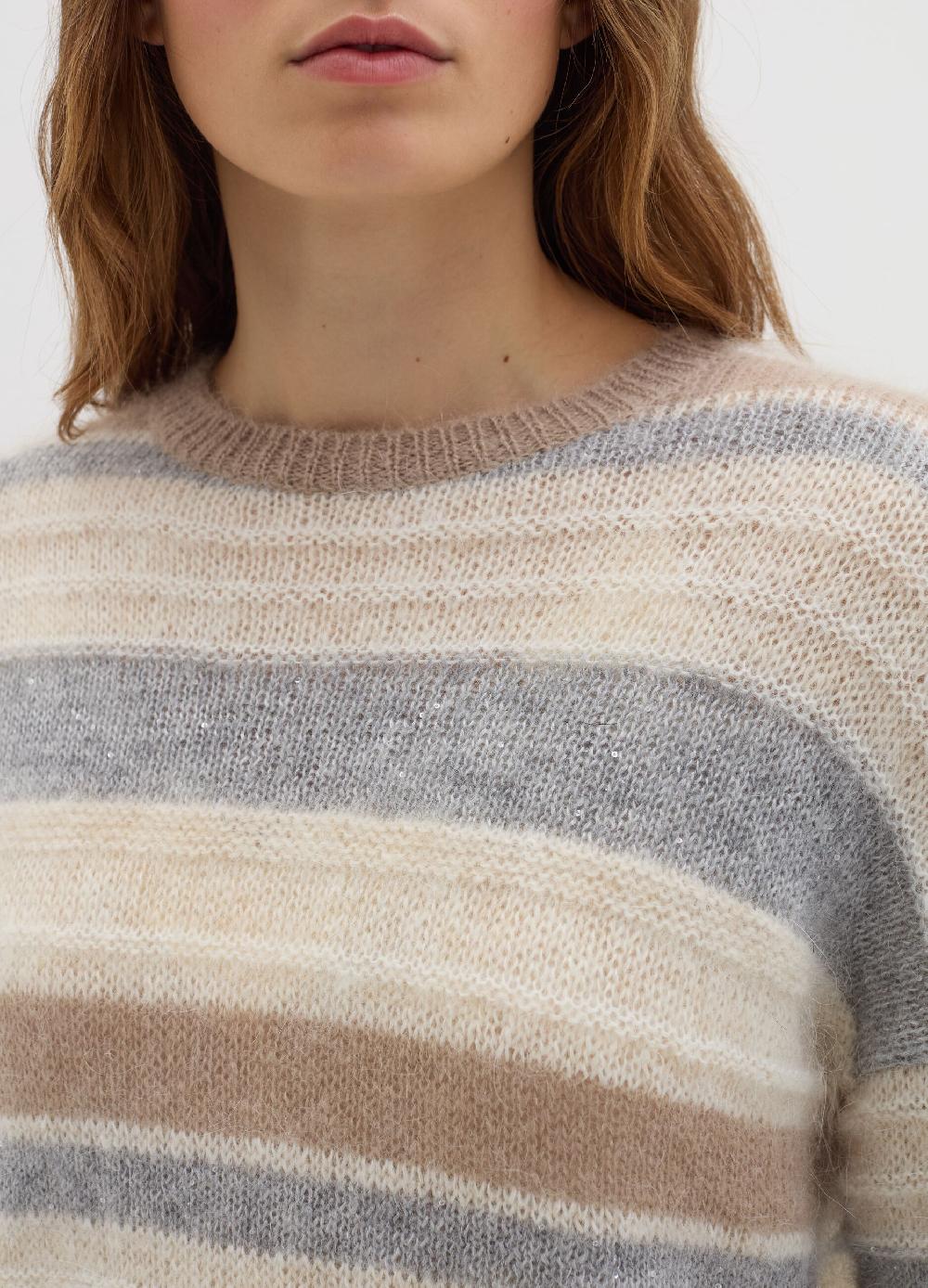 Stefanel Maglia rigata con micro paillettes Offerta
