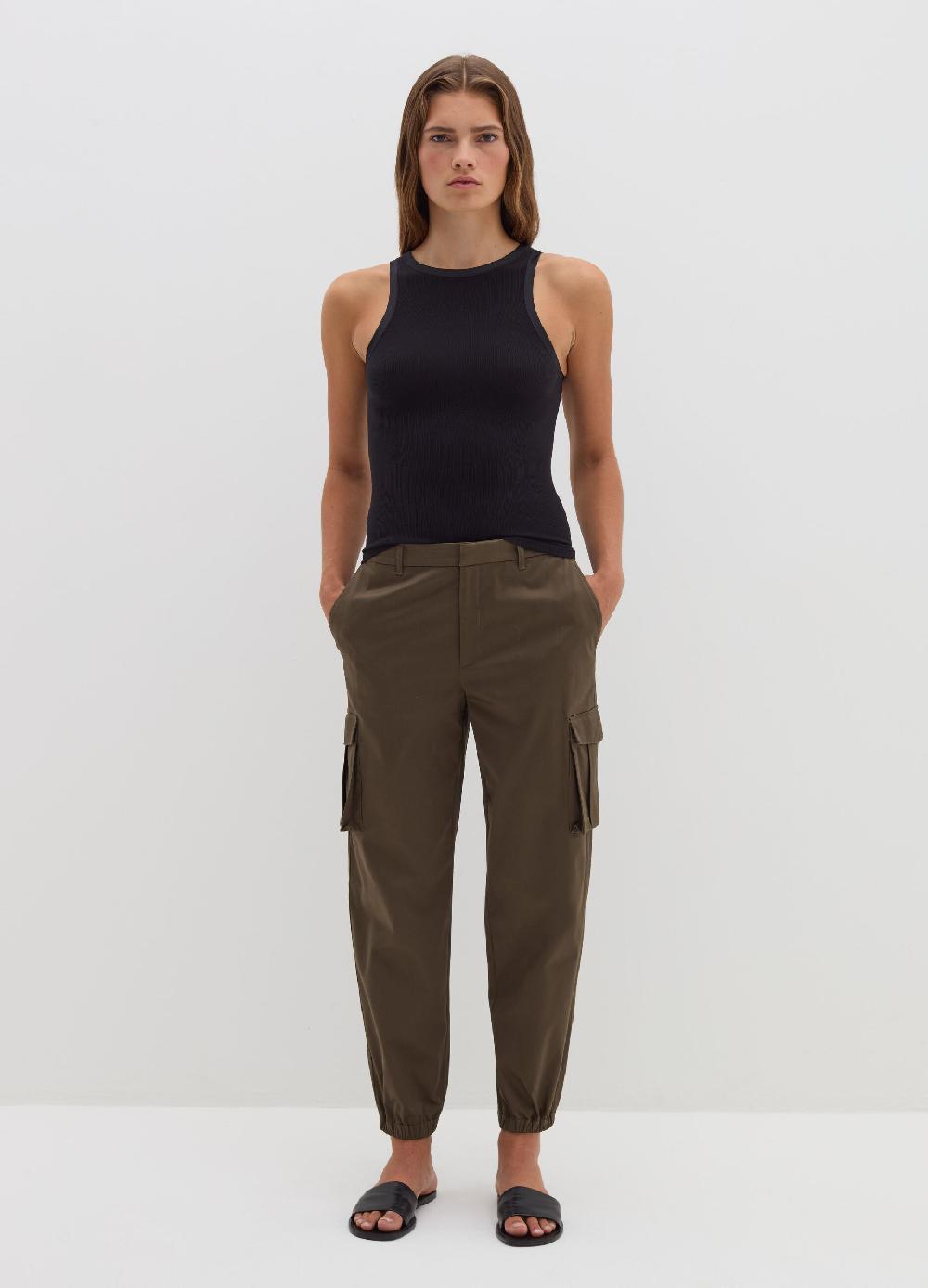 Stefanel Pantalone cargo in cotone satin Online