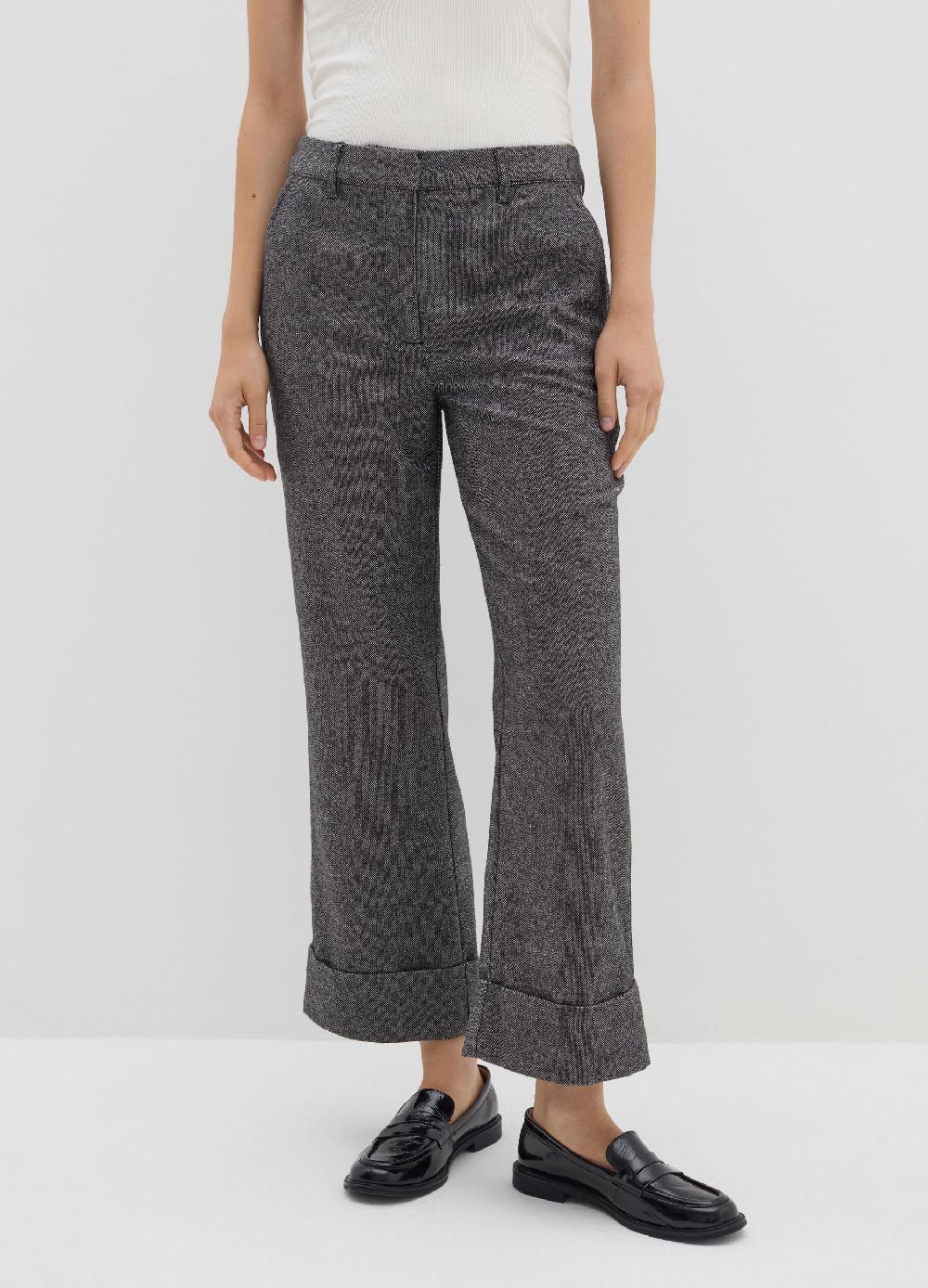 Stefanel Pantalone a gamba larga in tweed In Vendita