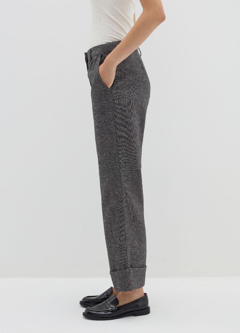 Stefanel Pantalone a gamba larga in tweed In Vendita