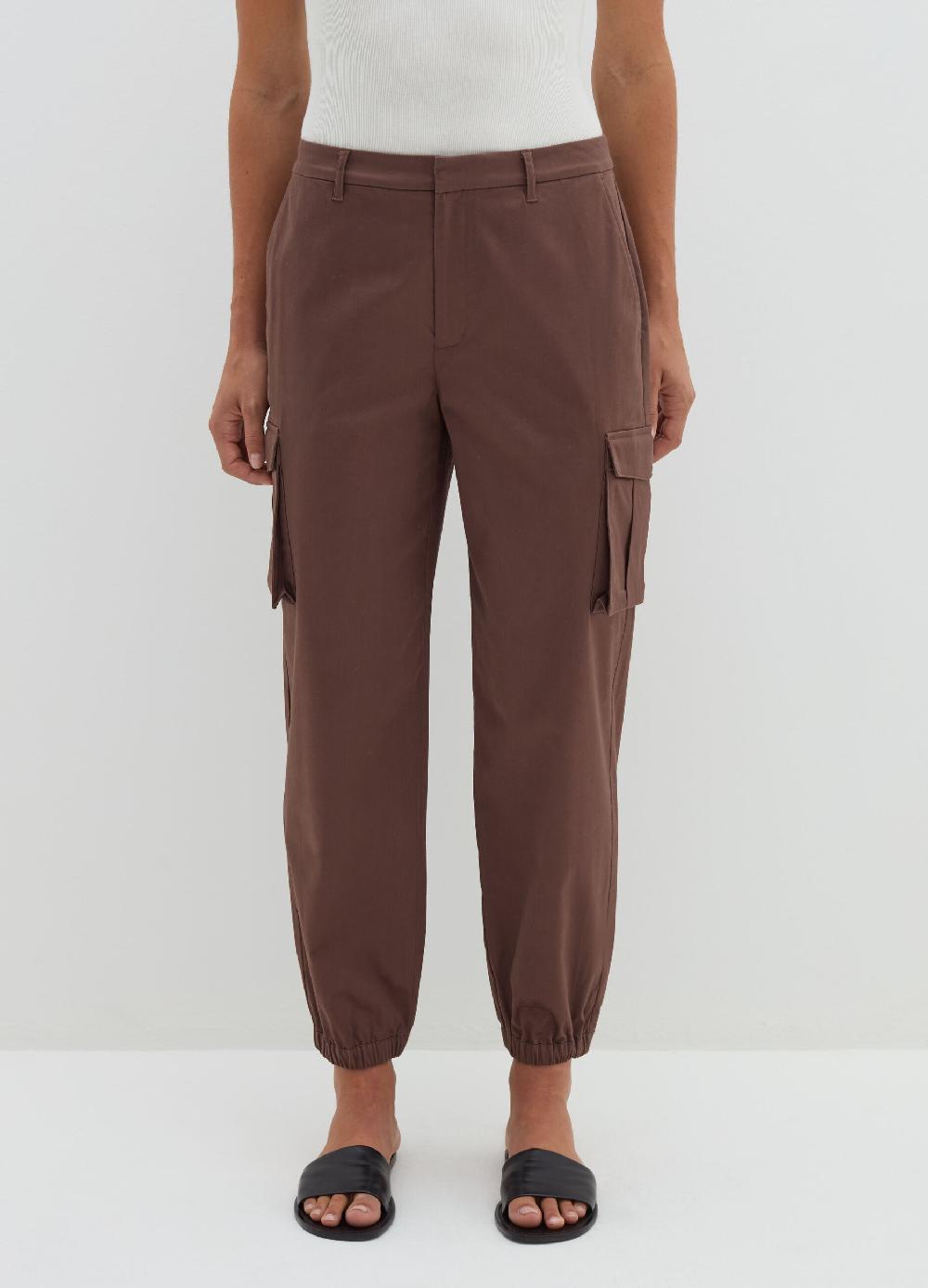 Stefanel Pantalone cargo in cotone satin Nuova
