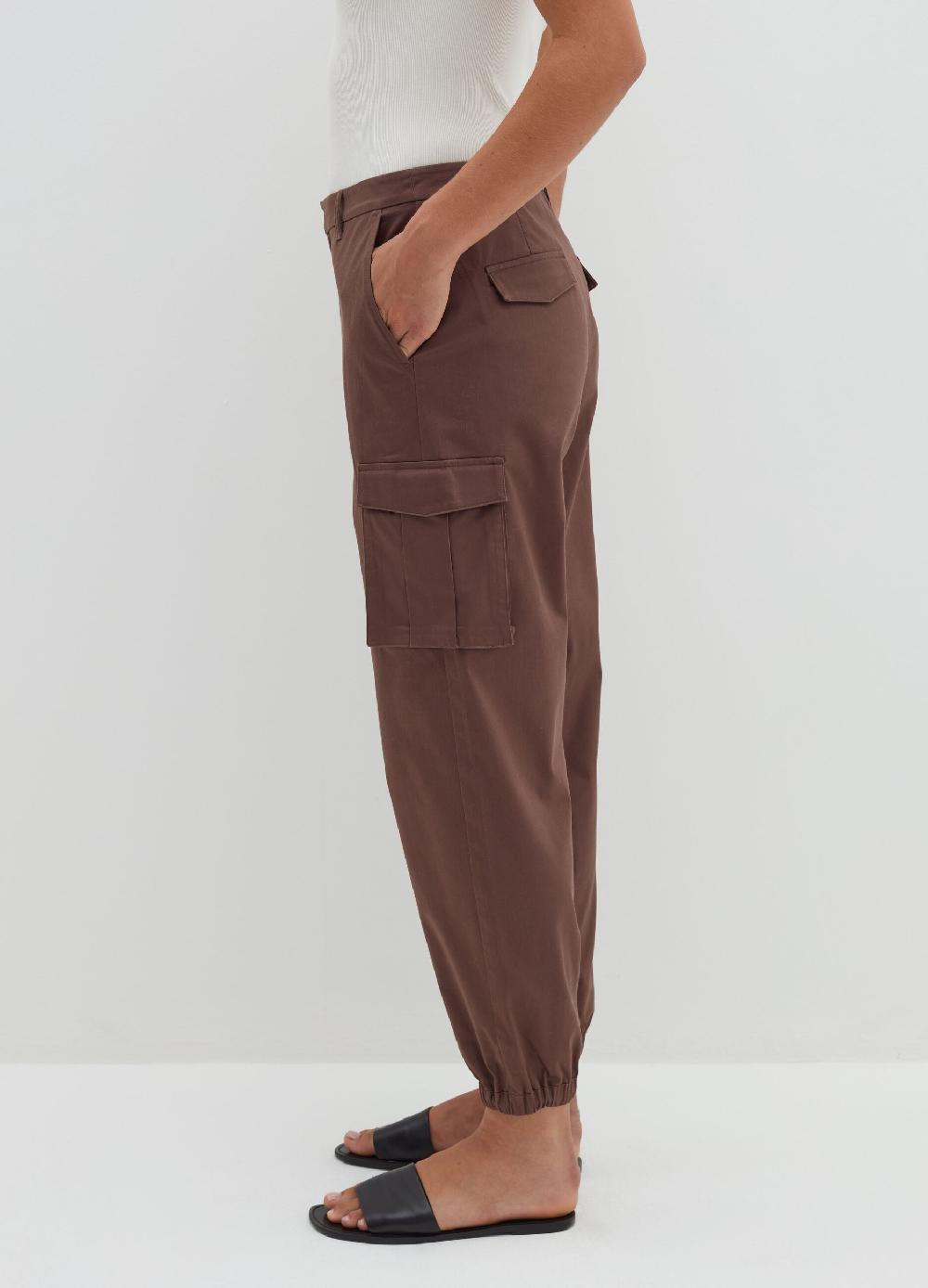 Stefanel Pantalone cargo in cotone satin Nuova