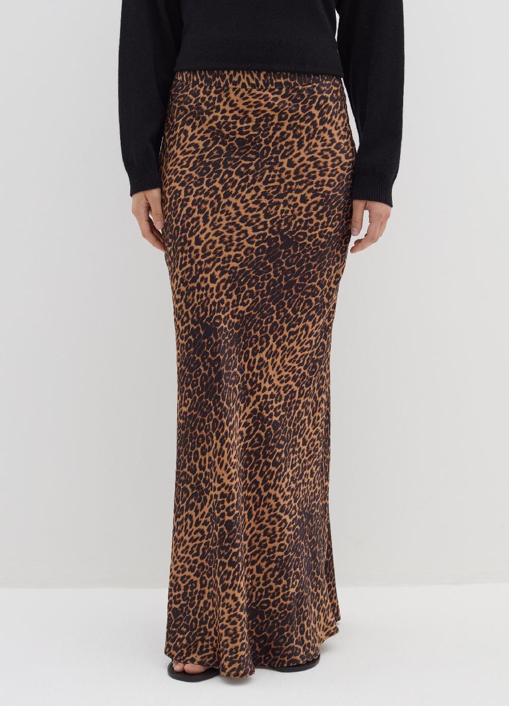 Stefanel Gonna lunga in satin con stampa animalier Negozio online di fabbrica