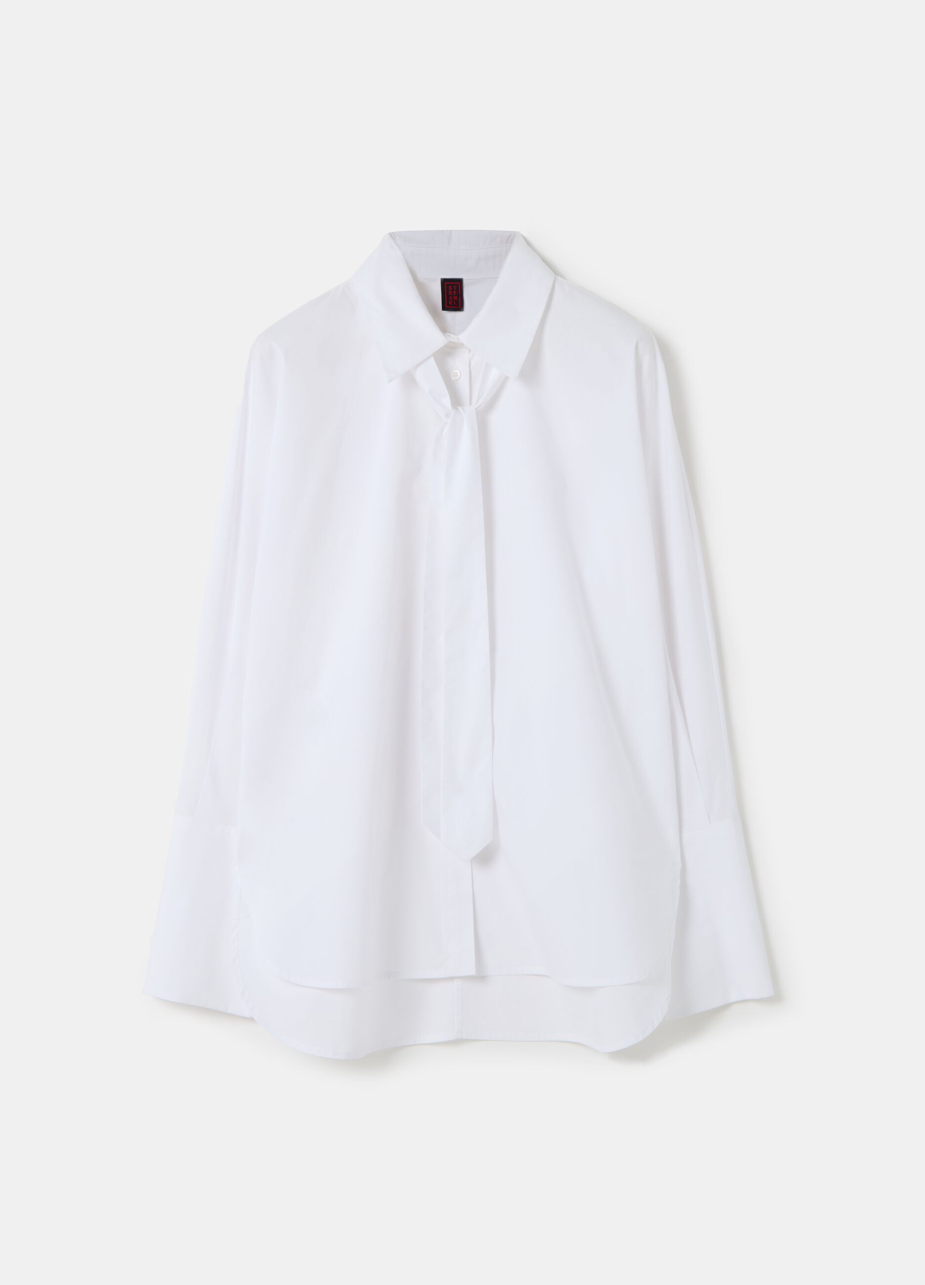 Stefanel Camicia in popeline con cravatta Offerta esclusiva