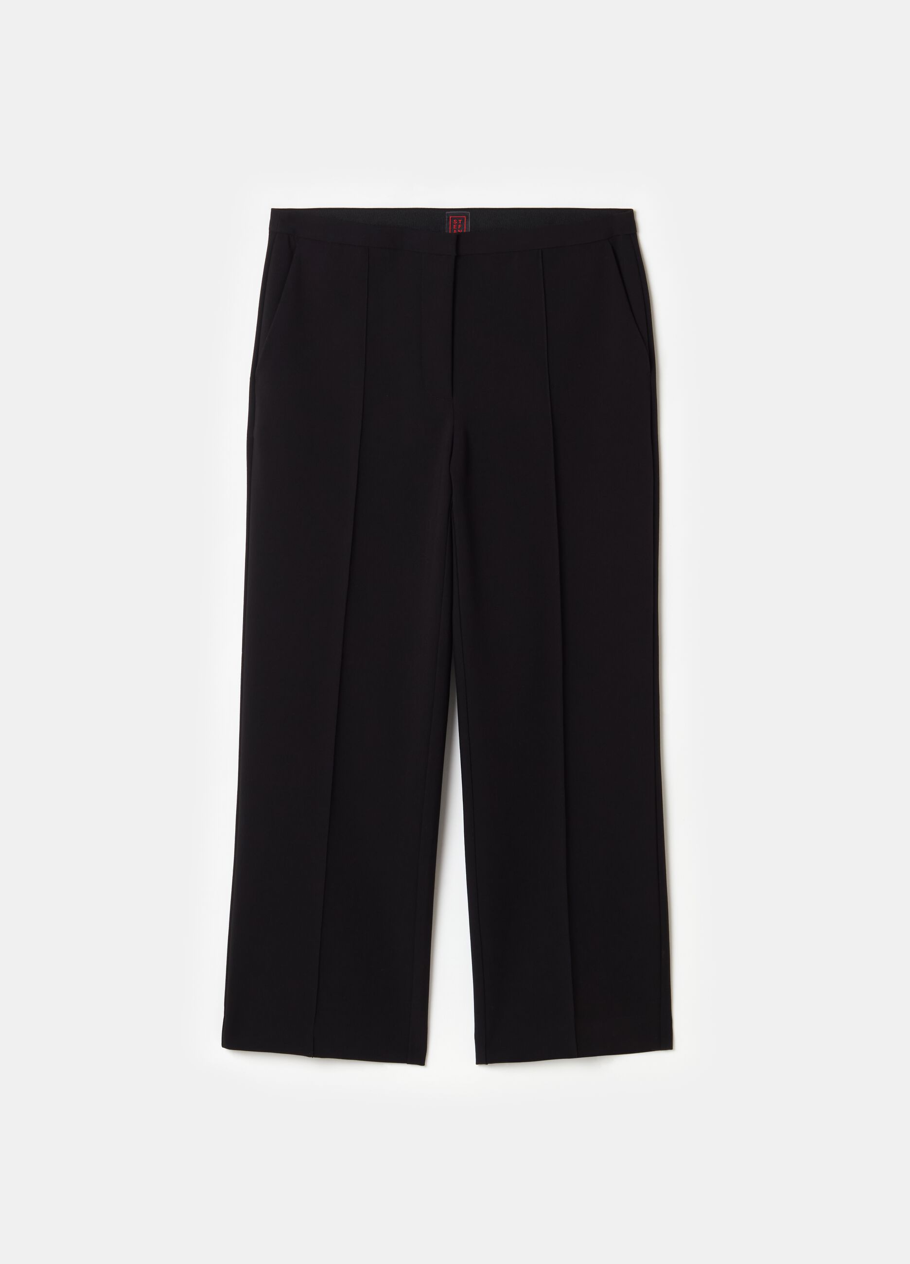 Stefanel Pantalone a sigaretta crop in crêpe doppia Vendite stagionali