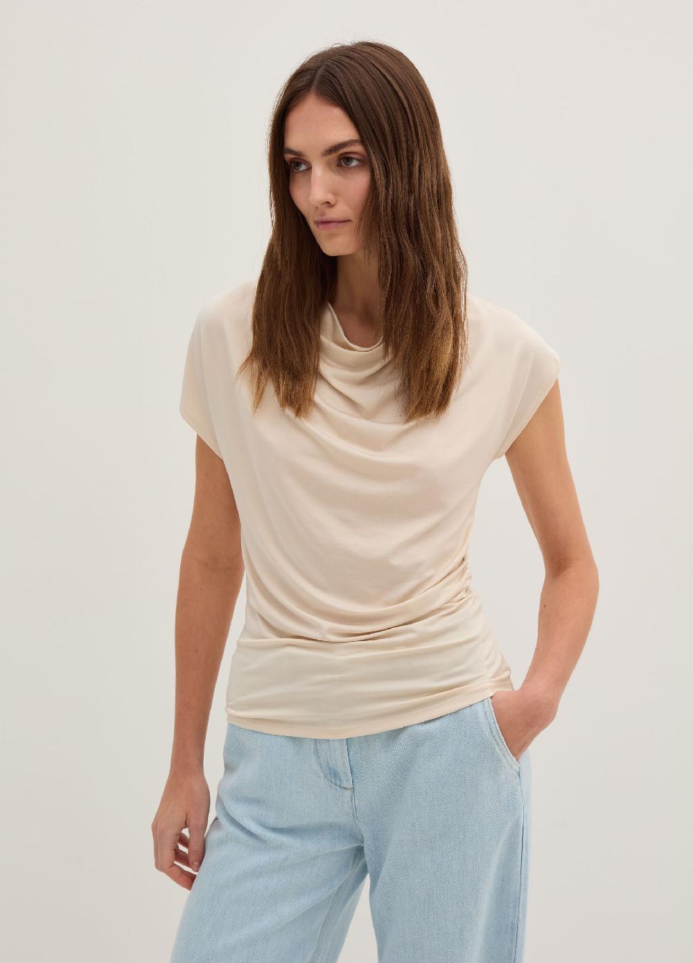 Stefanel Top smanicato scollo con drappeggio Cyber Monday