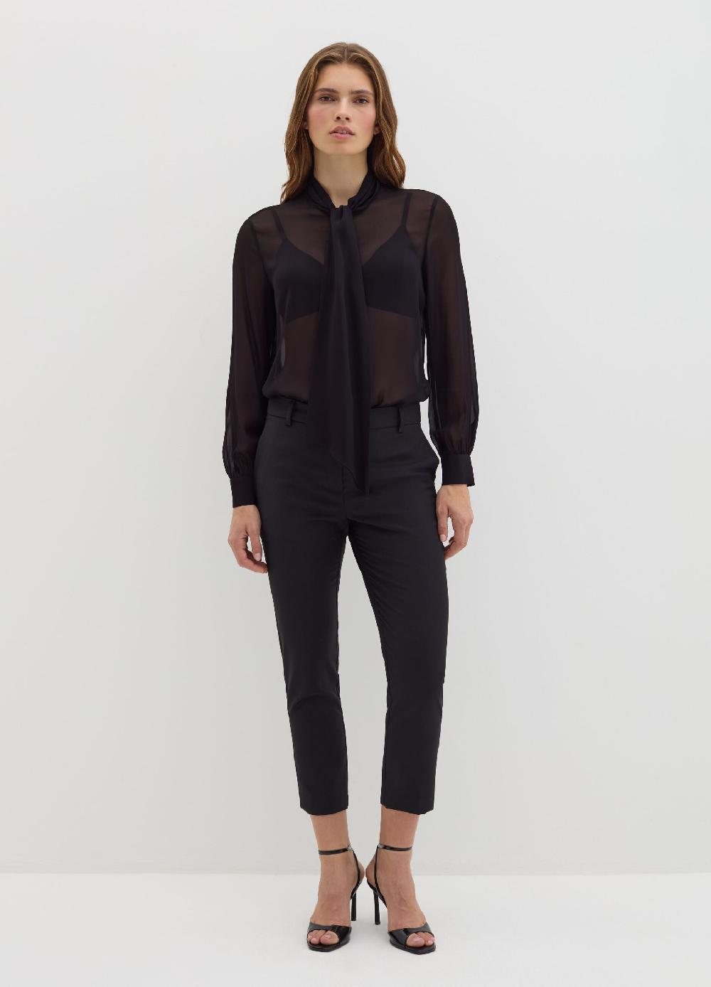Stefanel Blusa in georgette con foulard Offerta Giorno del Papà