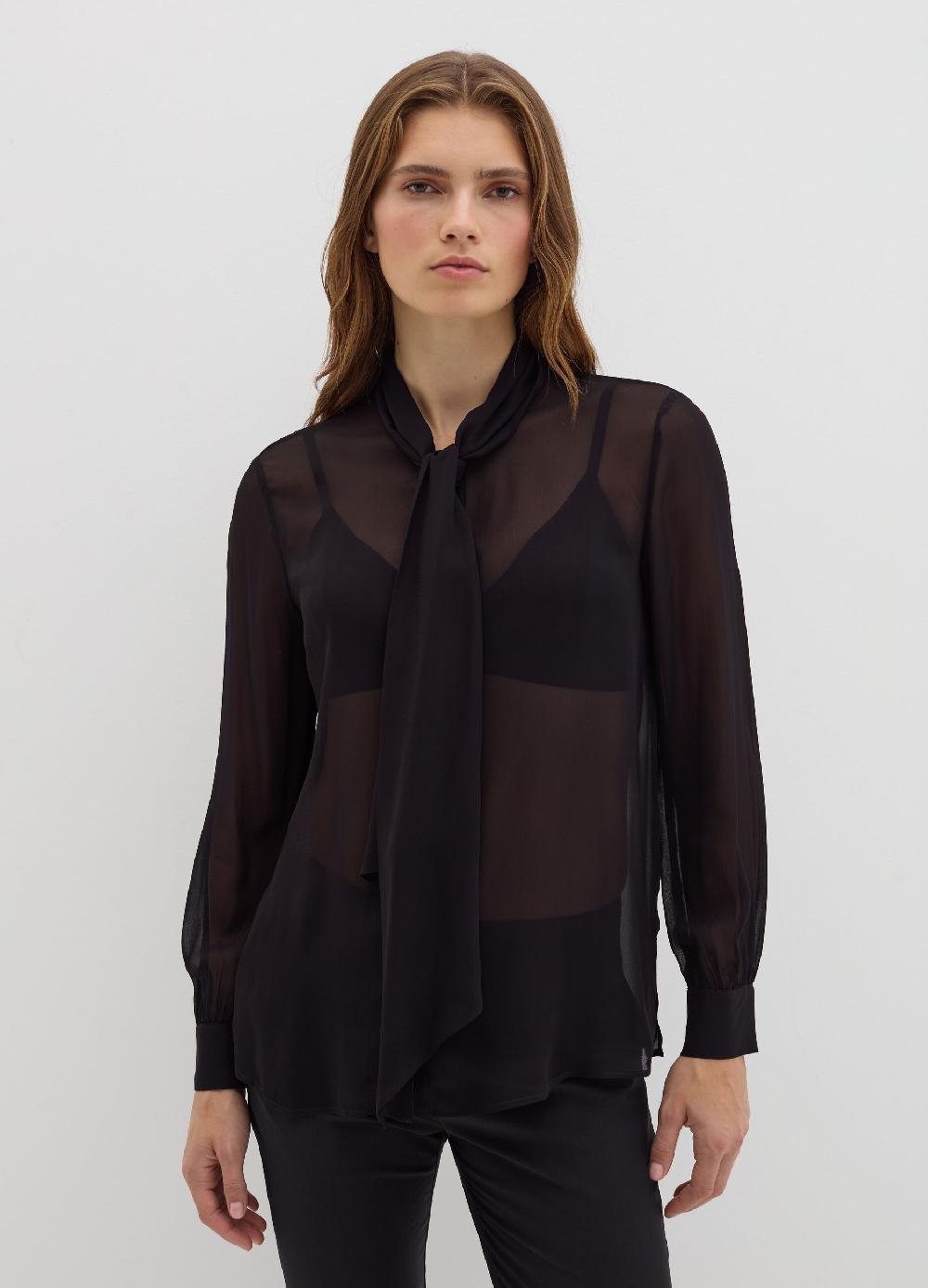 Stefanel Blusa in georgette con foulard Offerta Giorno del Papà