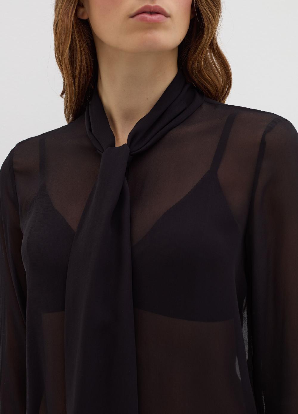 Stefanel Blusa in georgette con foulard Offerta Giorno del Papà