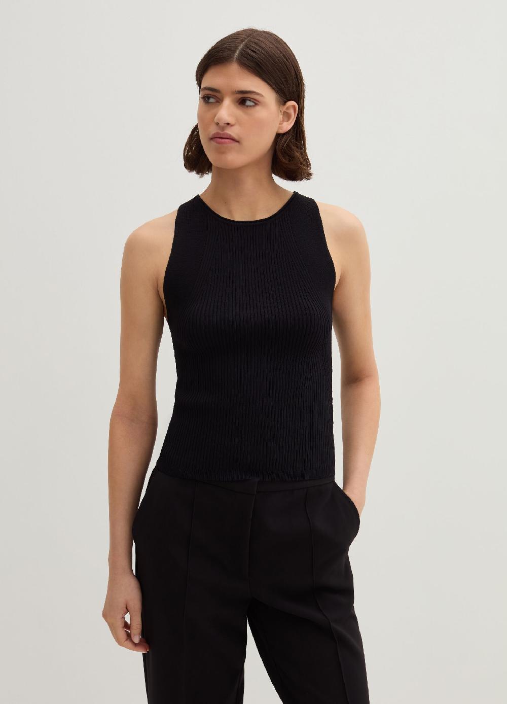Stefanel Tank top in crêpe a coste piatte Prezzo basso