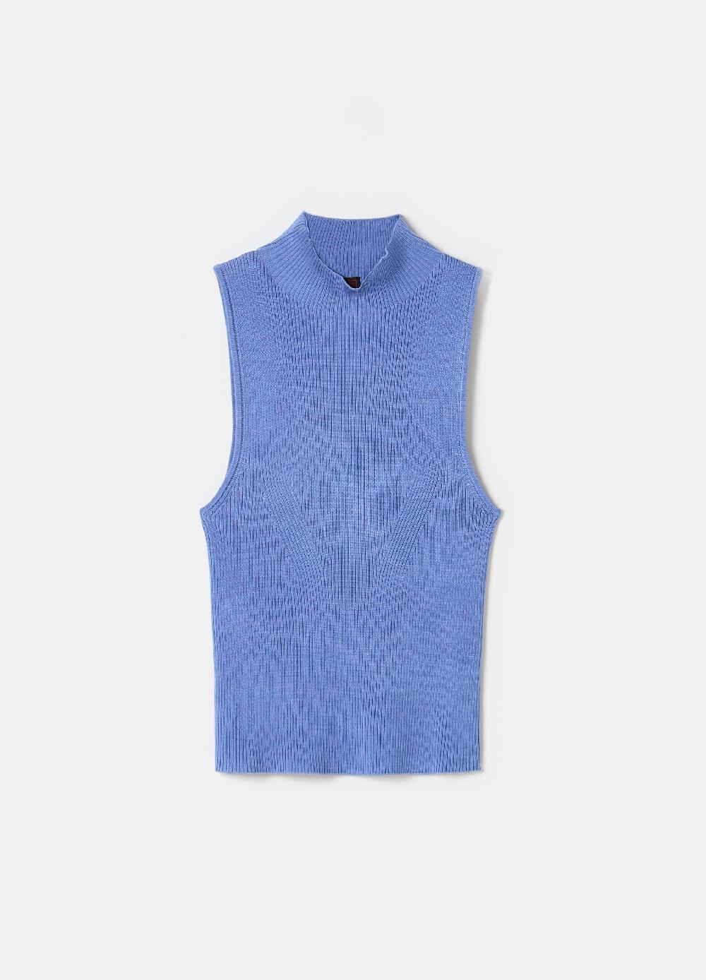 Stefanel Tank top a coste piatte mock neck Ritorno libero