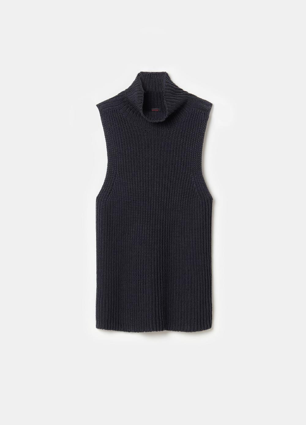 Stefanel Tank top a coste inglesi senza cuciture Latest stili