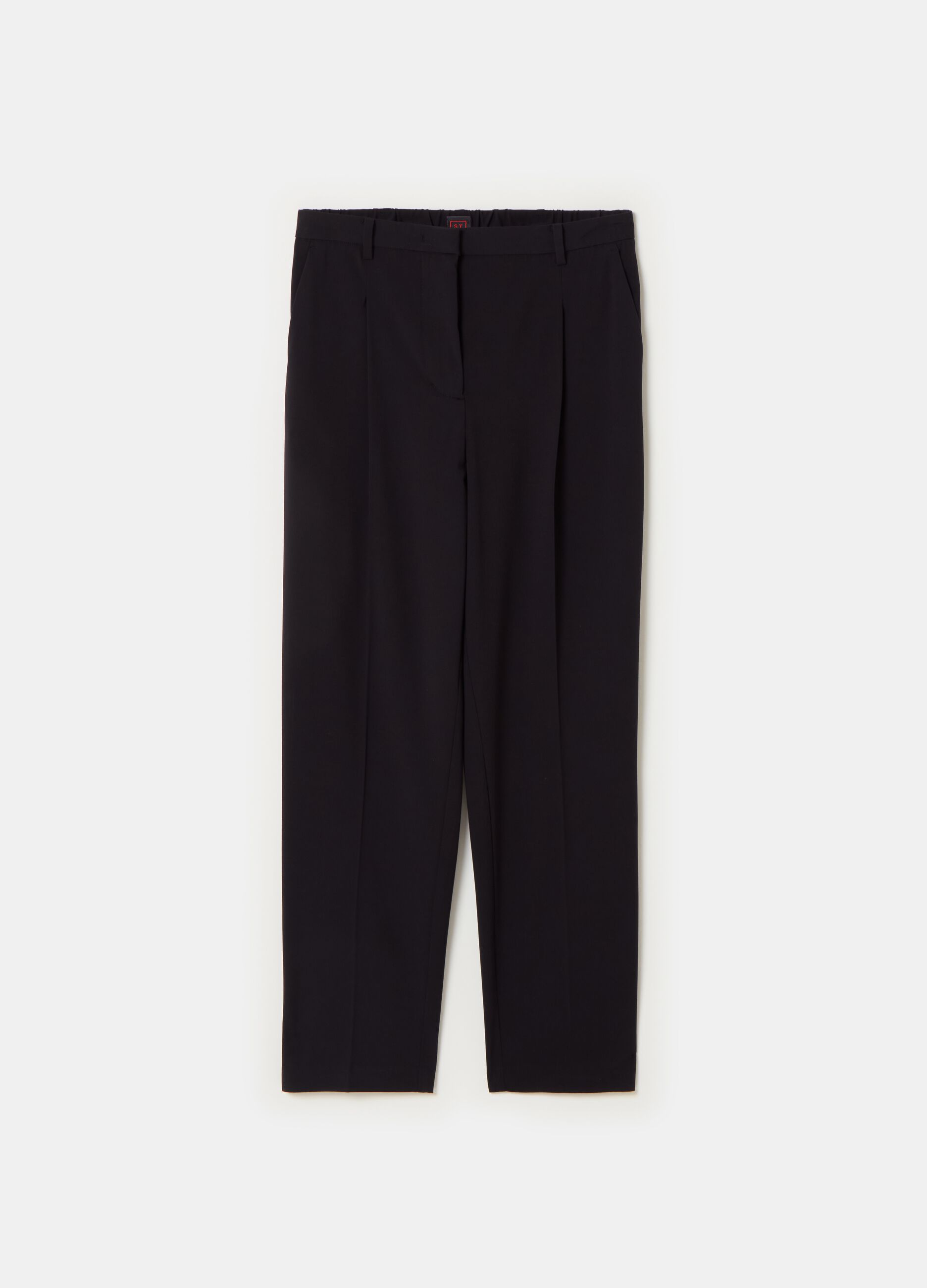 Stefanel Pantalone a sigaretta in gabardina con pinces Fino al 55% di sconto