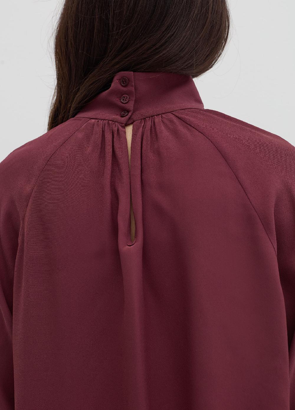 Stefanel Blusa a collo alto in viscosa e seta Limitato a 3 giorni