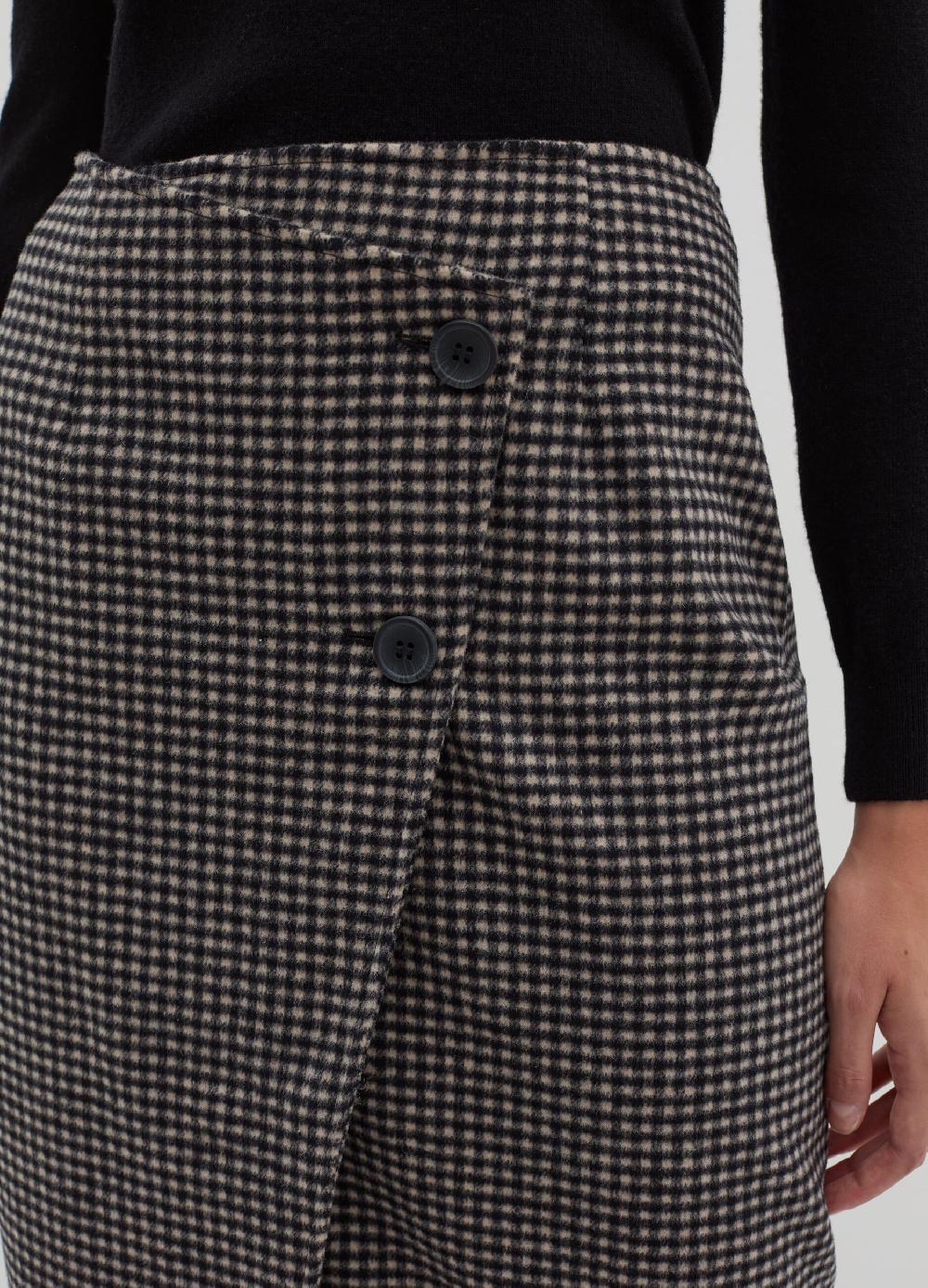 Stefanel Gonna midi a portafoglio pied de poule Duty-free