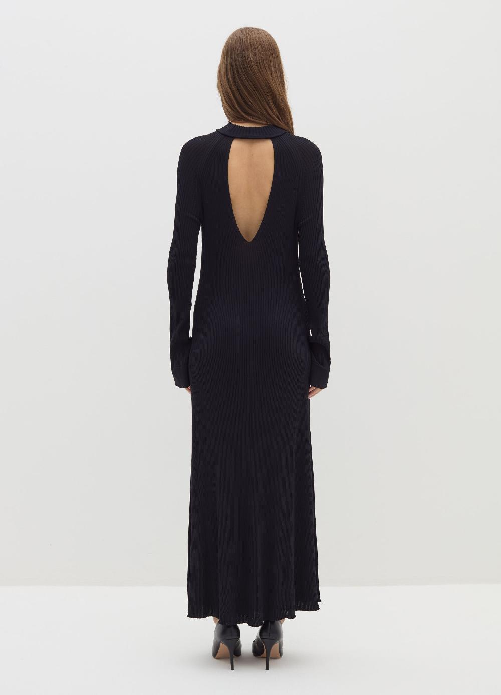 Stefanel Vestito lungo a coste piatte cut out In Linea