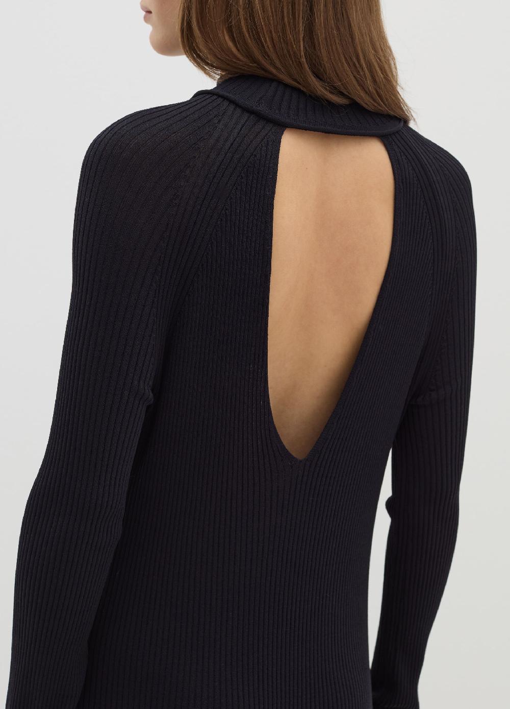 Stefanel Vestito lungo a coste piatte cut out In Linea