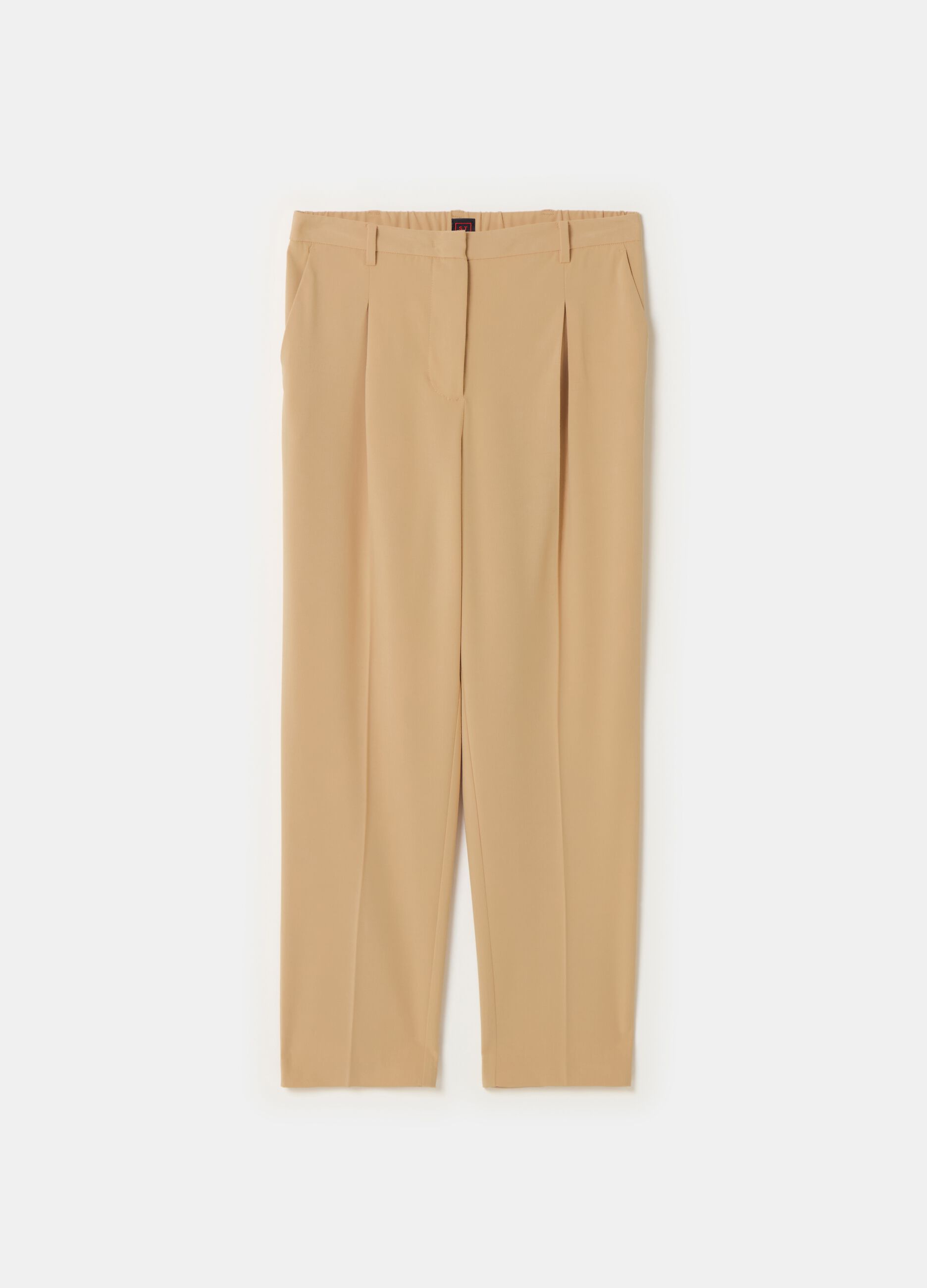 Stefanel Pantalone a sigaretta in gabardina con pinces Vendita