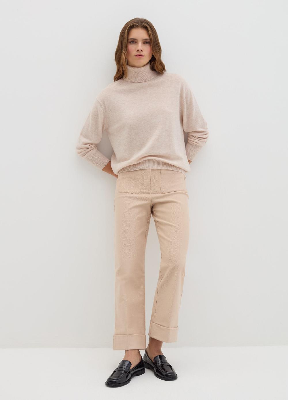 Stefanel Pantalone crop in twill stretch Sottocosto