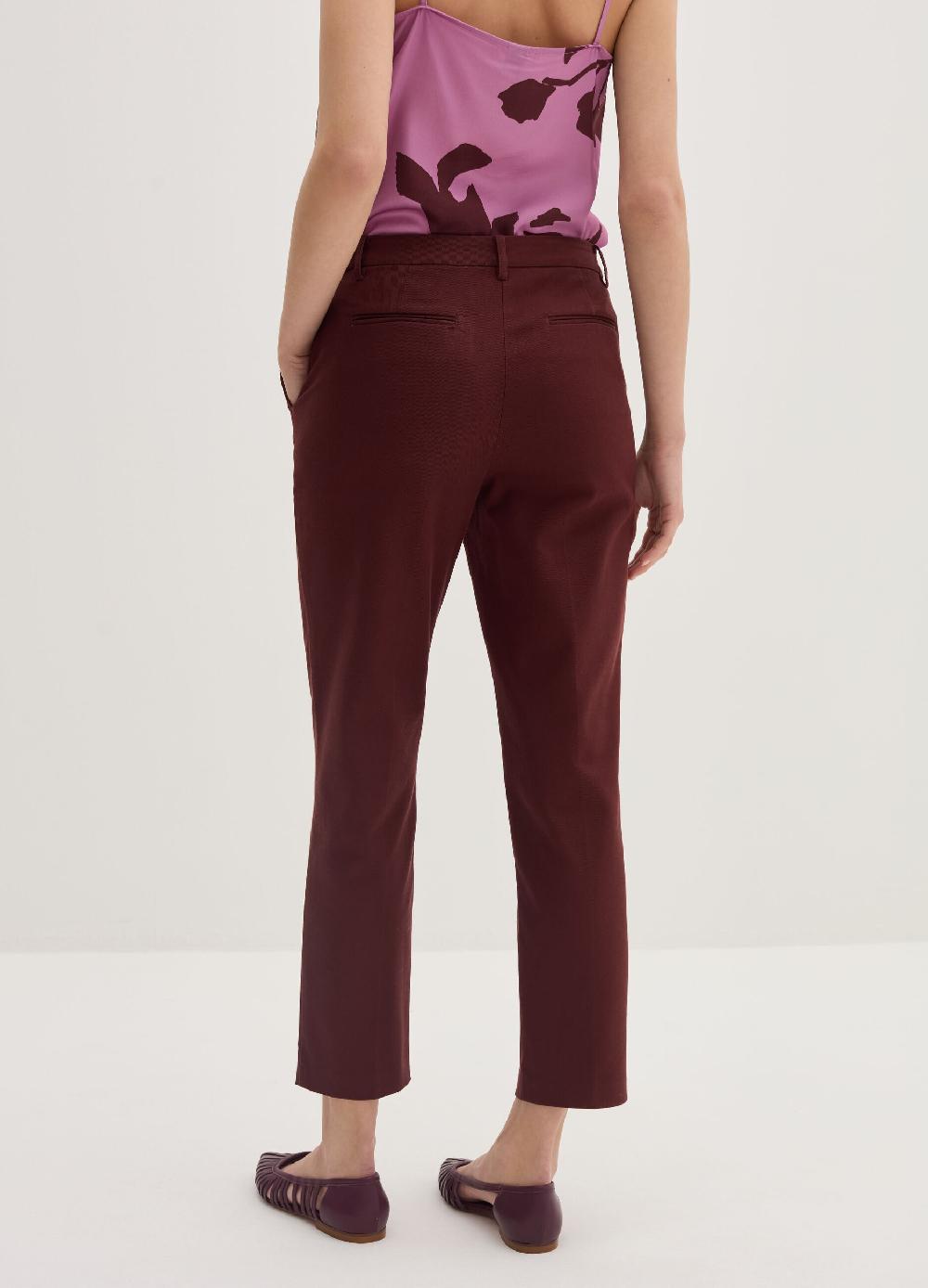 Stefanel Pantalone a sigaretta cropped in twill Presa