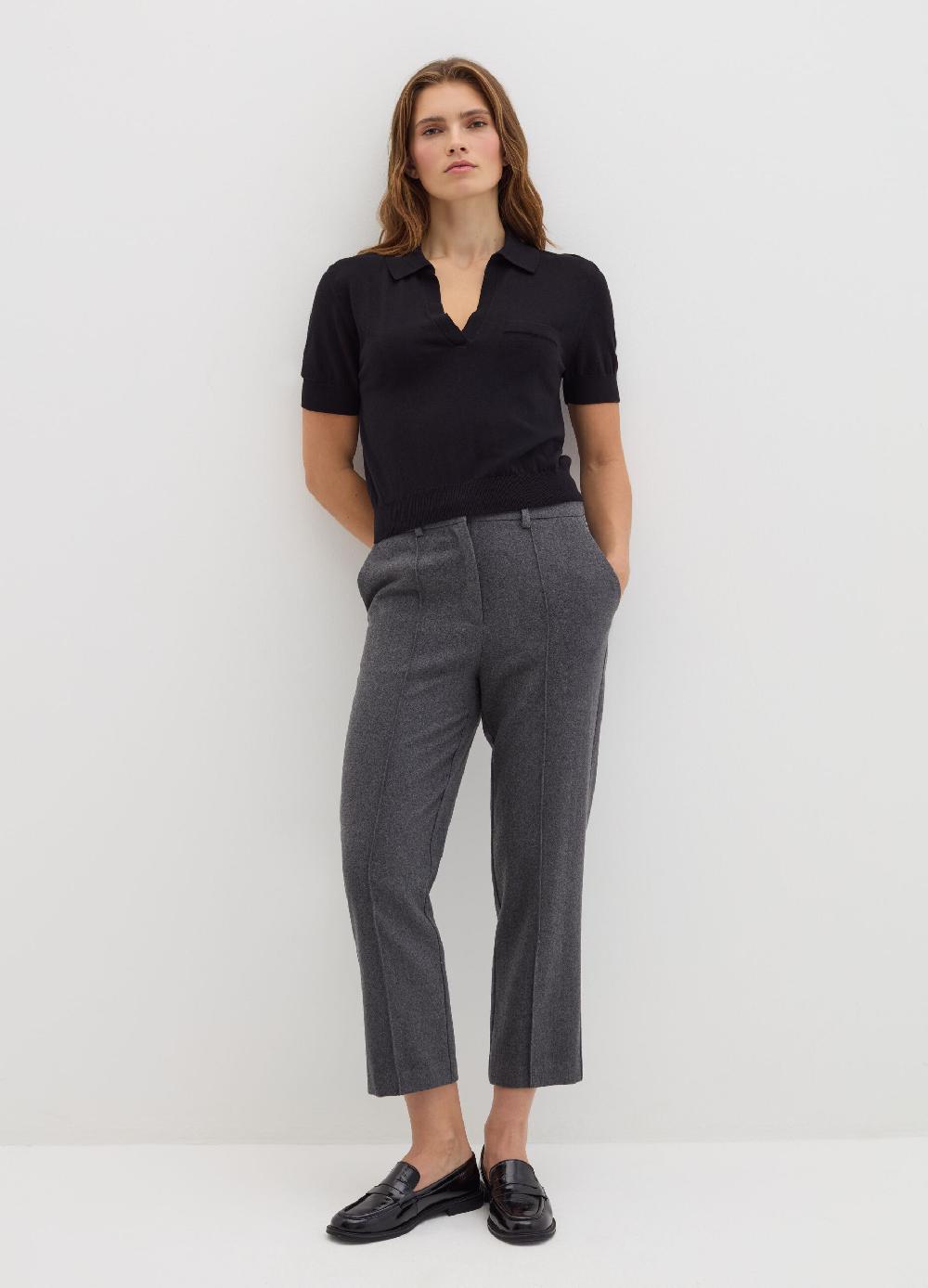 Stefanel Pantalone crop straight fit in pannetto Sconto