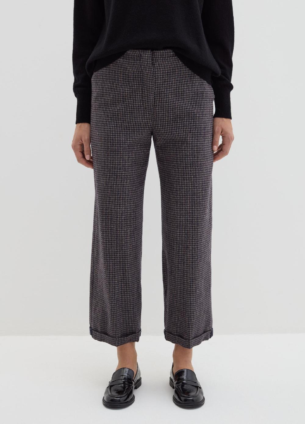 Stefanel Pantalone cropped a sigaretta fantasia check Offerta