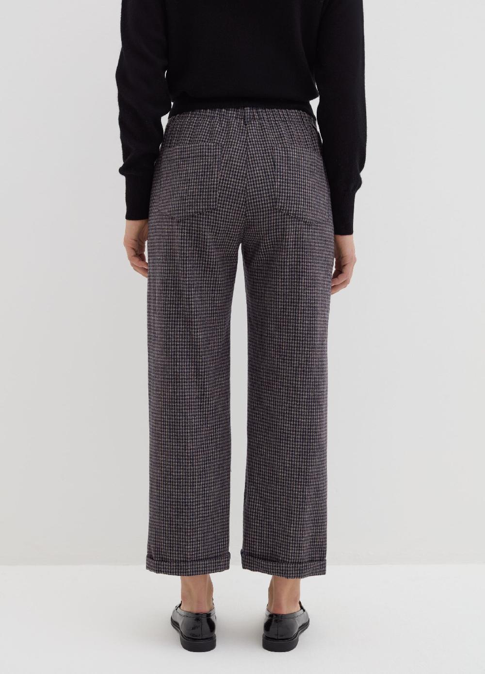 Stefanel Pantalone cropped a sigaretta fantasia check Offerta