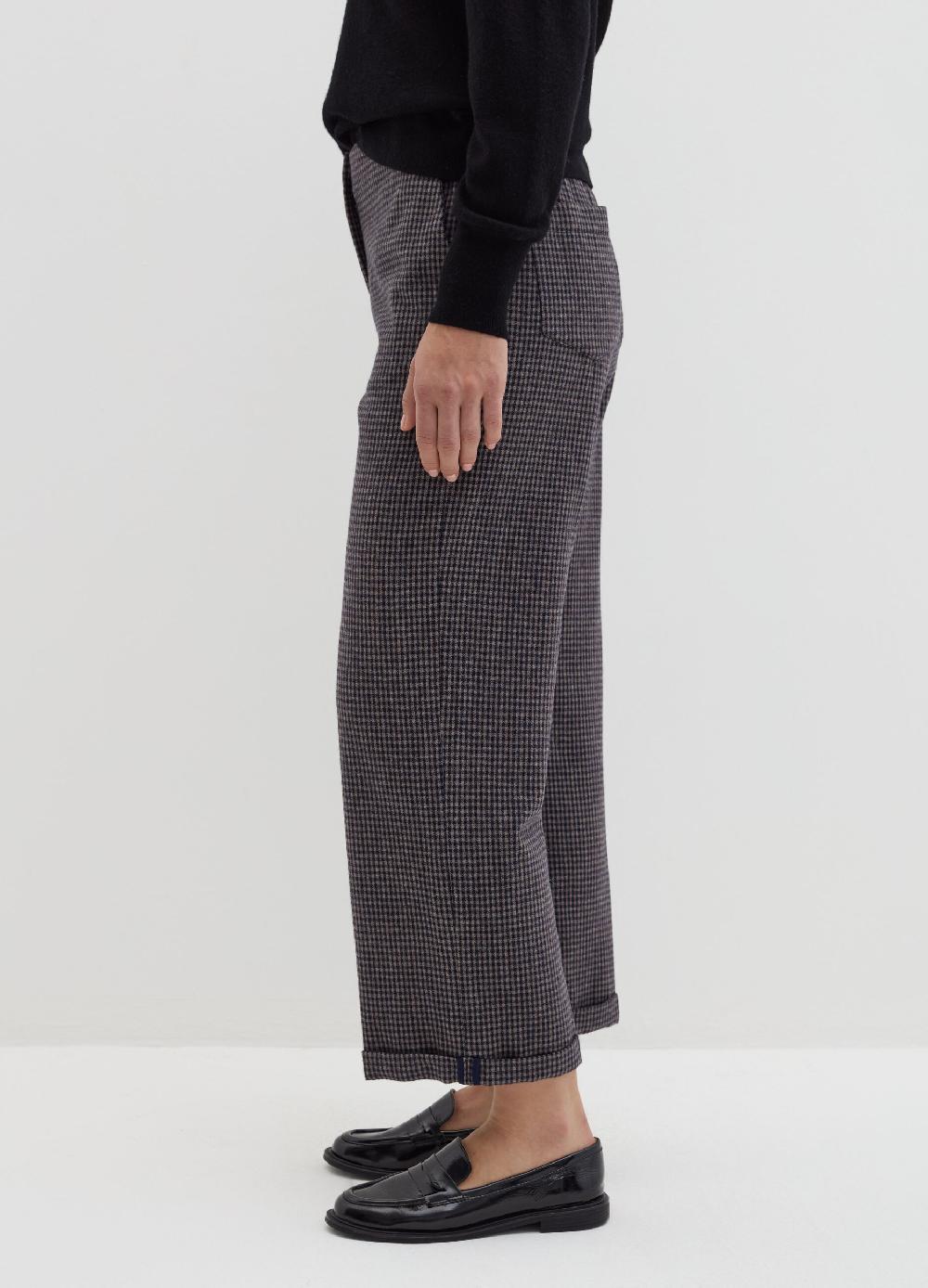 Stefanel Pantalone cropped a sigaretta fantasia check Offerta