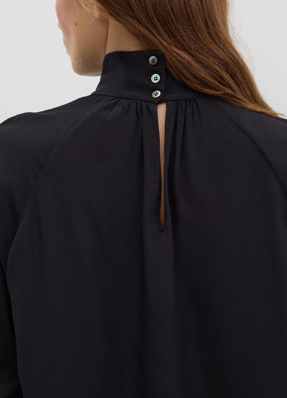 Stefanel Blusa a collo alto in viscosa e seta Online