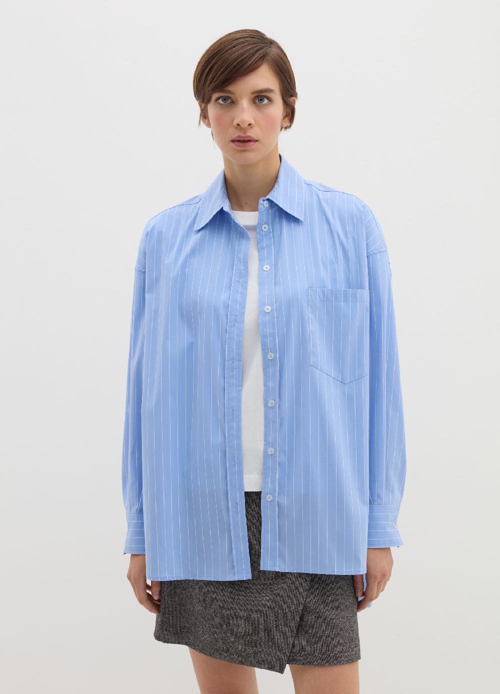 Stefanel Camicia gessata oversize in popeline Saldi