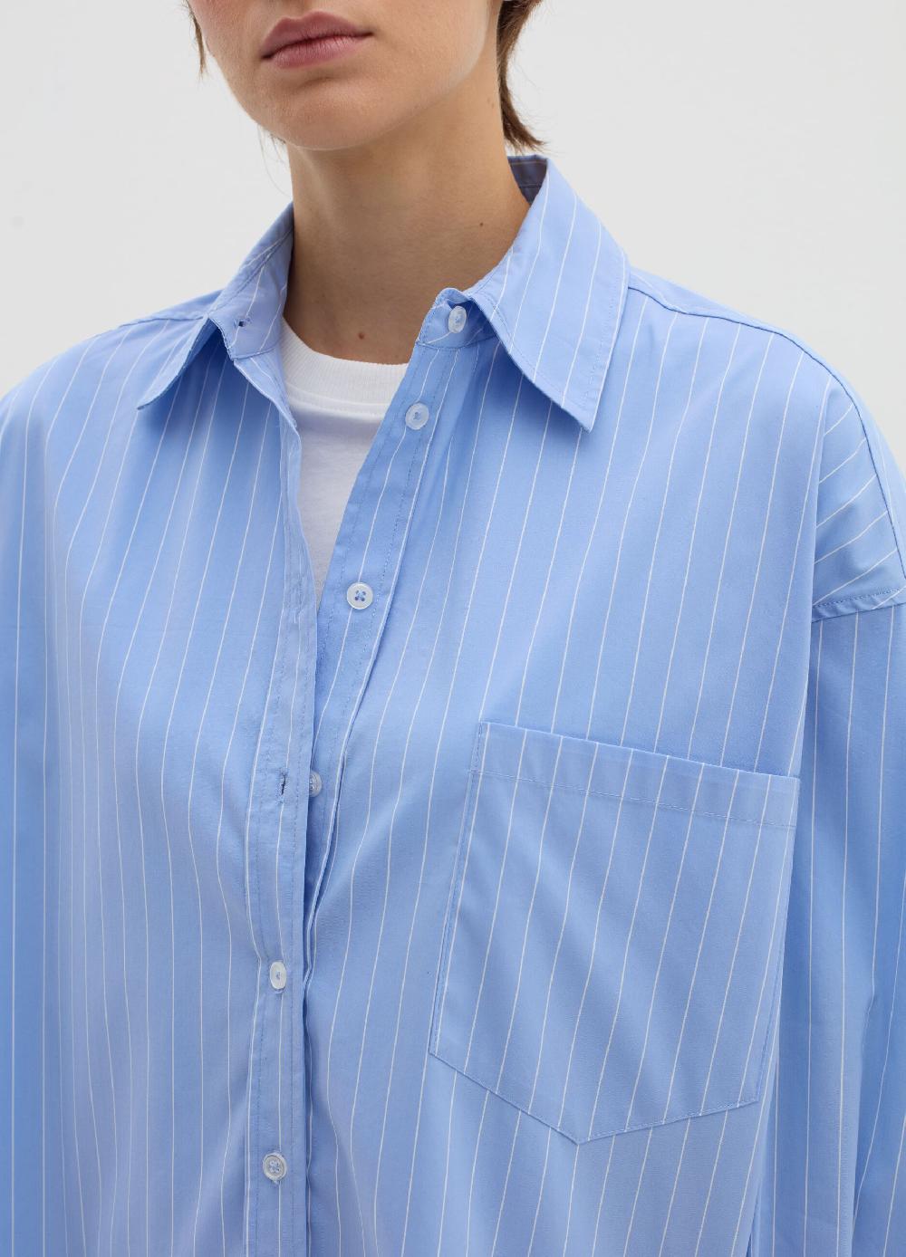 Stefanel Camicia gessata oversize in popeline Saldi