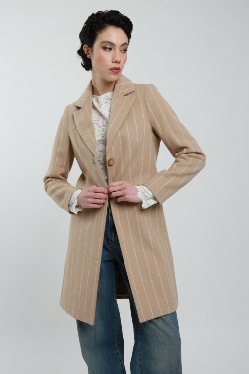 Susy Mix Cappotto Gessato In Saldo