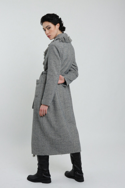 Susy Mix Cappotto con Frange Soddisfazione Garantita