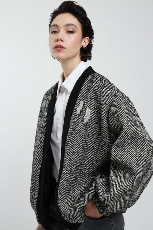 Susy Mix Bomber Spinato con Spille Acquista Ora