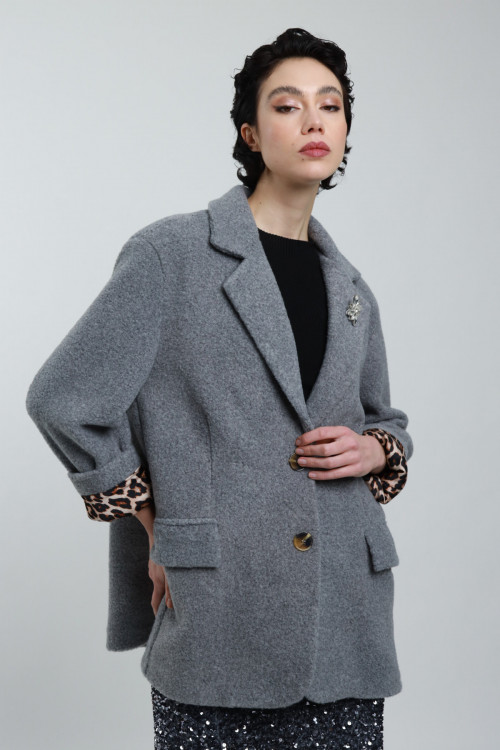 Susy Mix Giacca in Panno con Spilla Fino Al -60%
