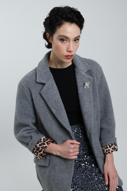 Susy Mix Giacca in Panno con Spilla Fino Al -60%
