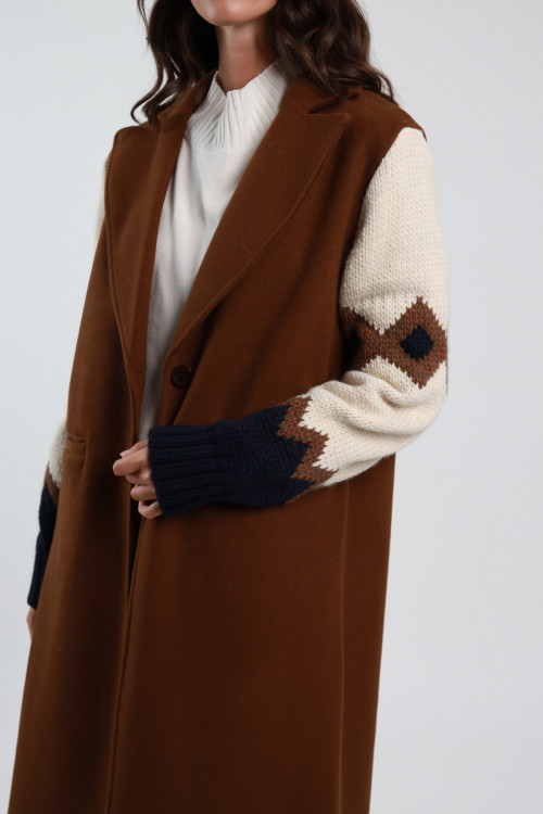 Susy Mix Cappotto Maniche Maglia Novità