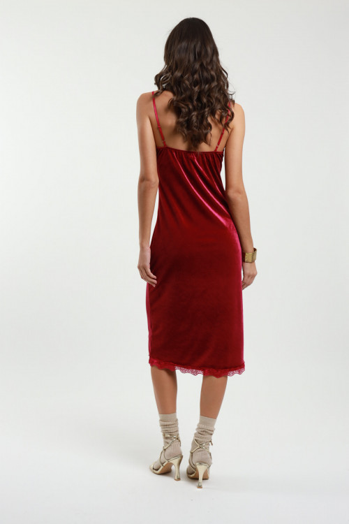 Susy Mix Abito Velluto con Pizzo 2025