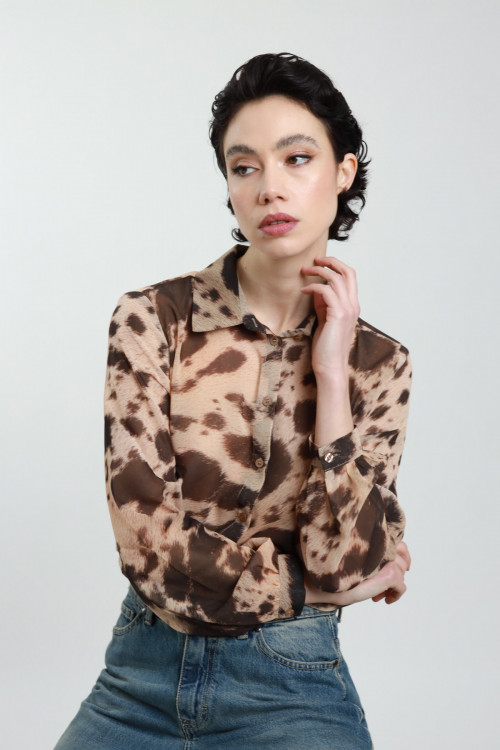 Susy Mix Camicia Fantasia Animalier Moda