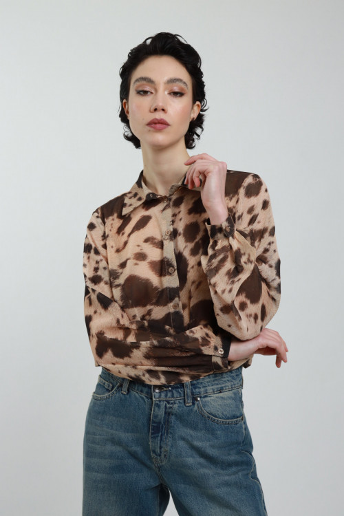 Susy Mix Camicia Fantasia Animalier Moda