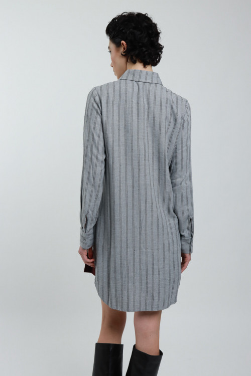 Susy Mix Camicia Gessata Over Consegna Veloce